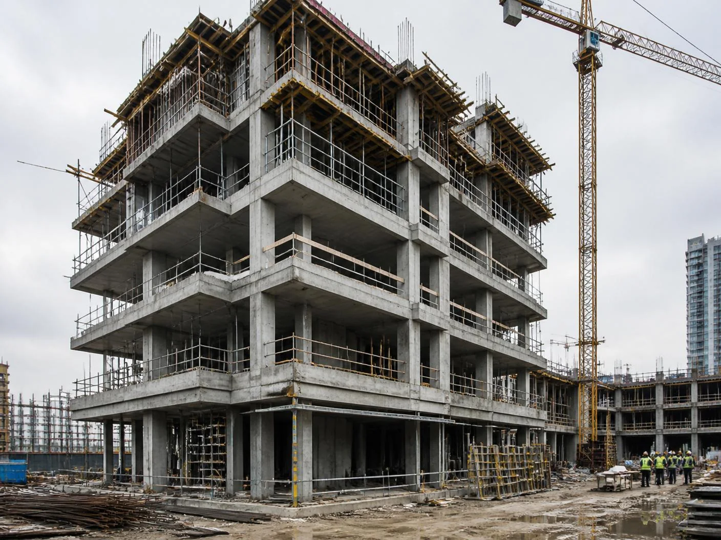 Steel rebar foundation grid