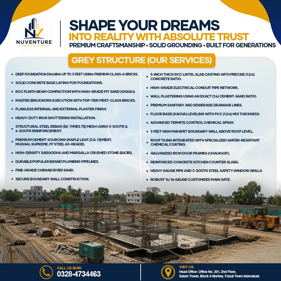 Nuventure Constructions grey structure scope of work